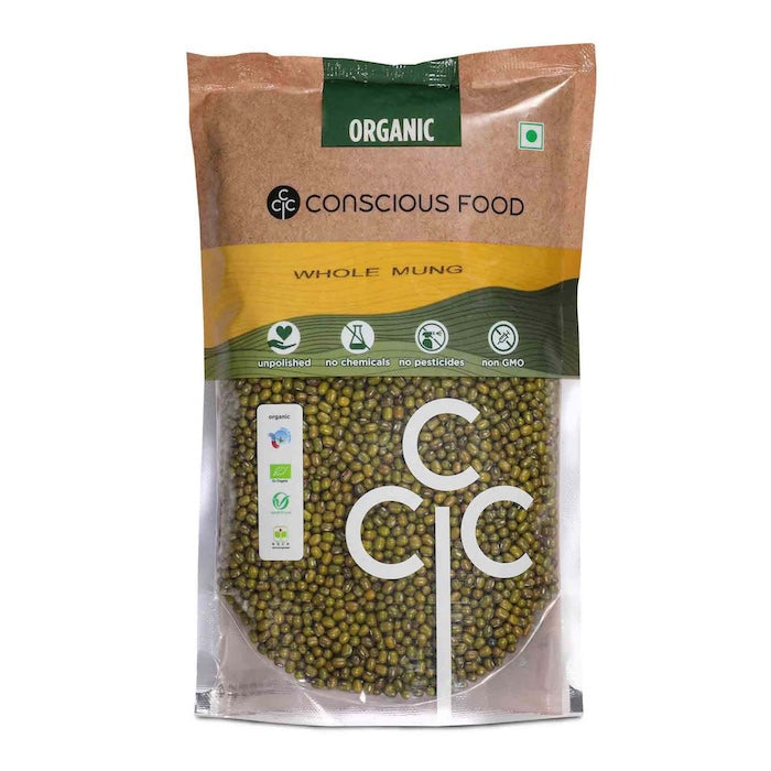 Conscious Food Organic Moong Whole 500G