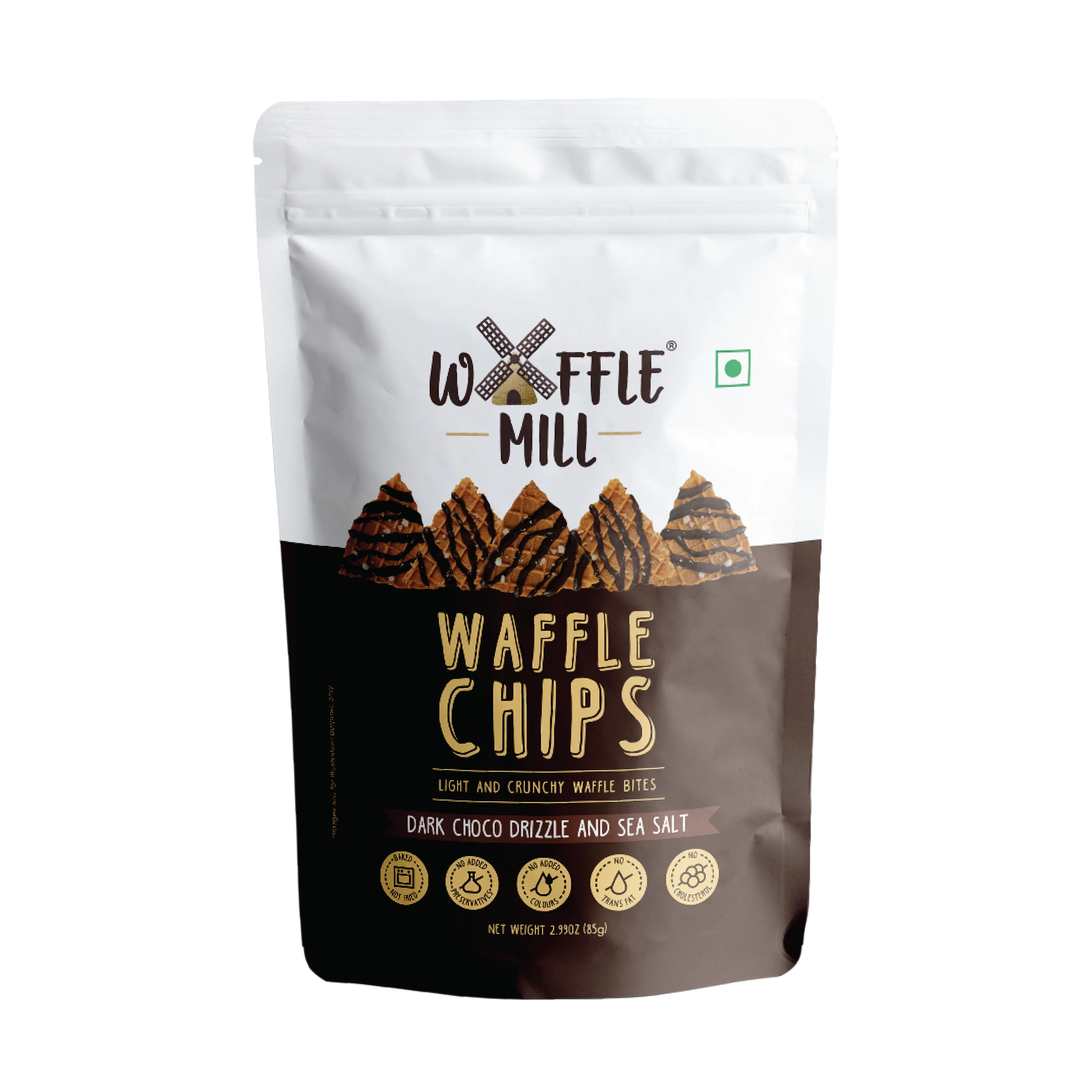 Waffle Chips Dark Choco Drizzle & Sea Salt