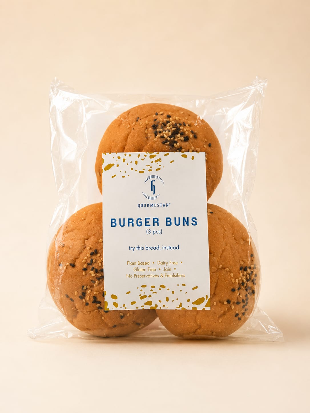 GOURMESTAN GLUTEN FREE BURGER BUN 3pcs