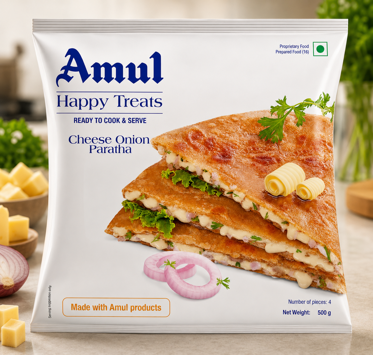 Amul Cheese Onion Paratha
