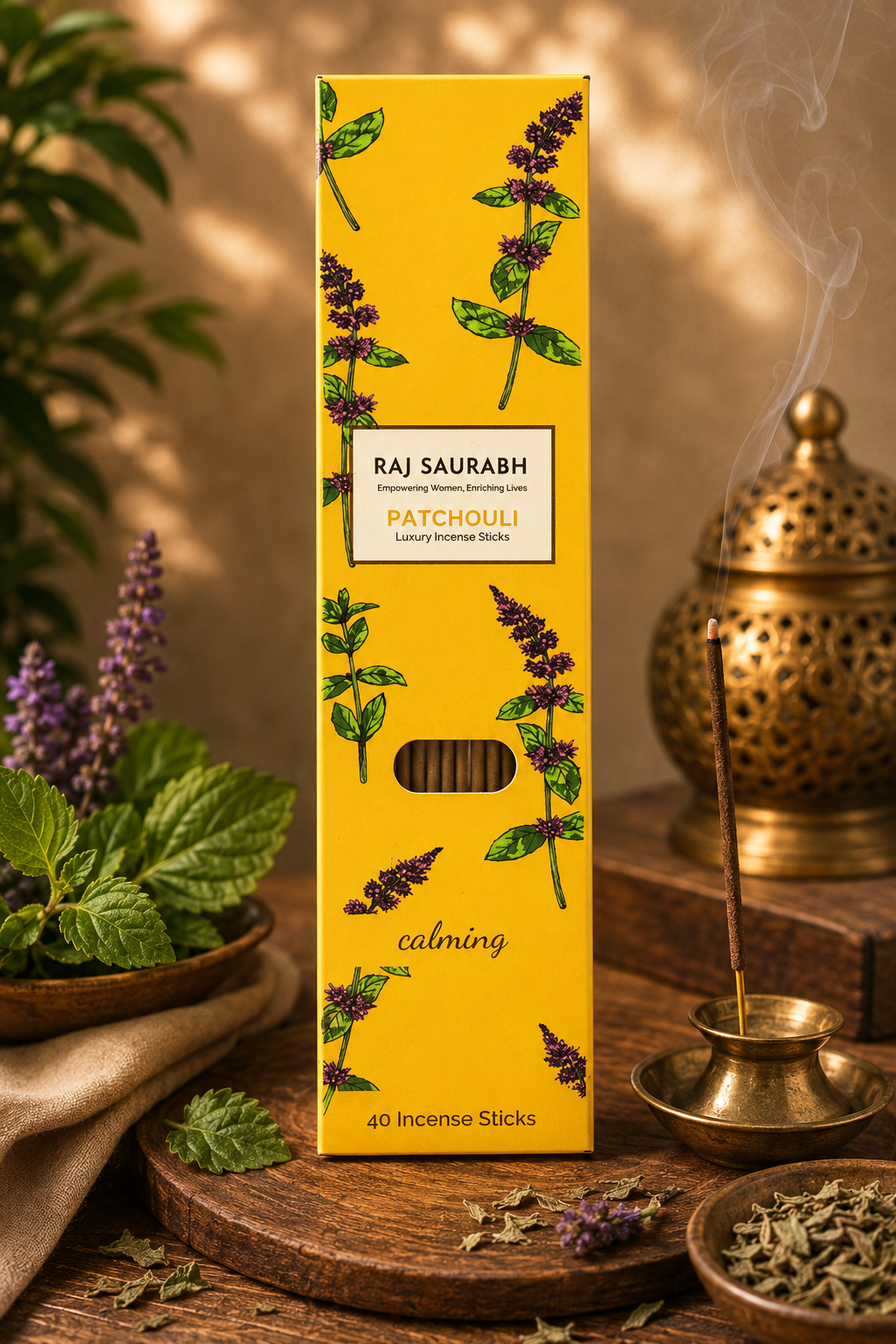 Raj Saurabh Patchouli Incense Sticks (Charcoal Free)