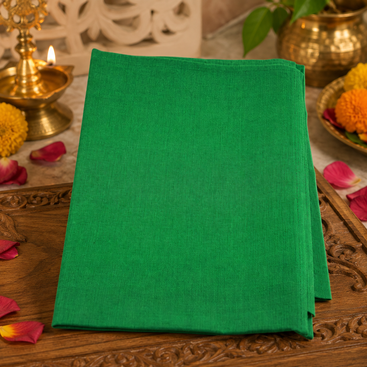 Pooja Cloth Green