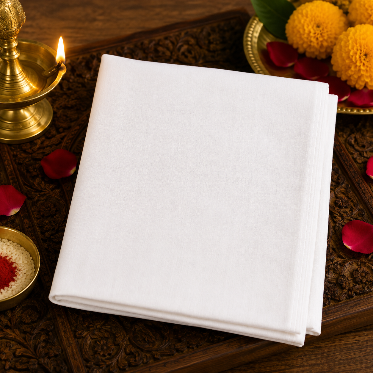 Pooja Cloth White