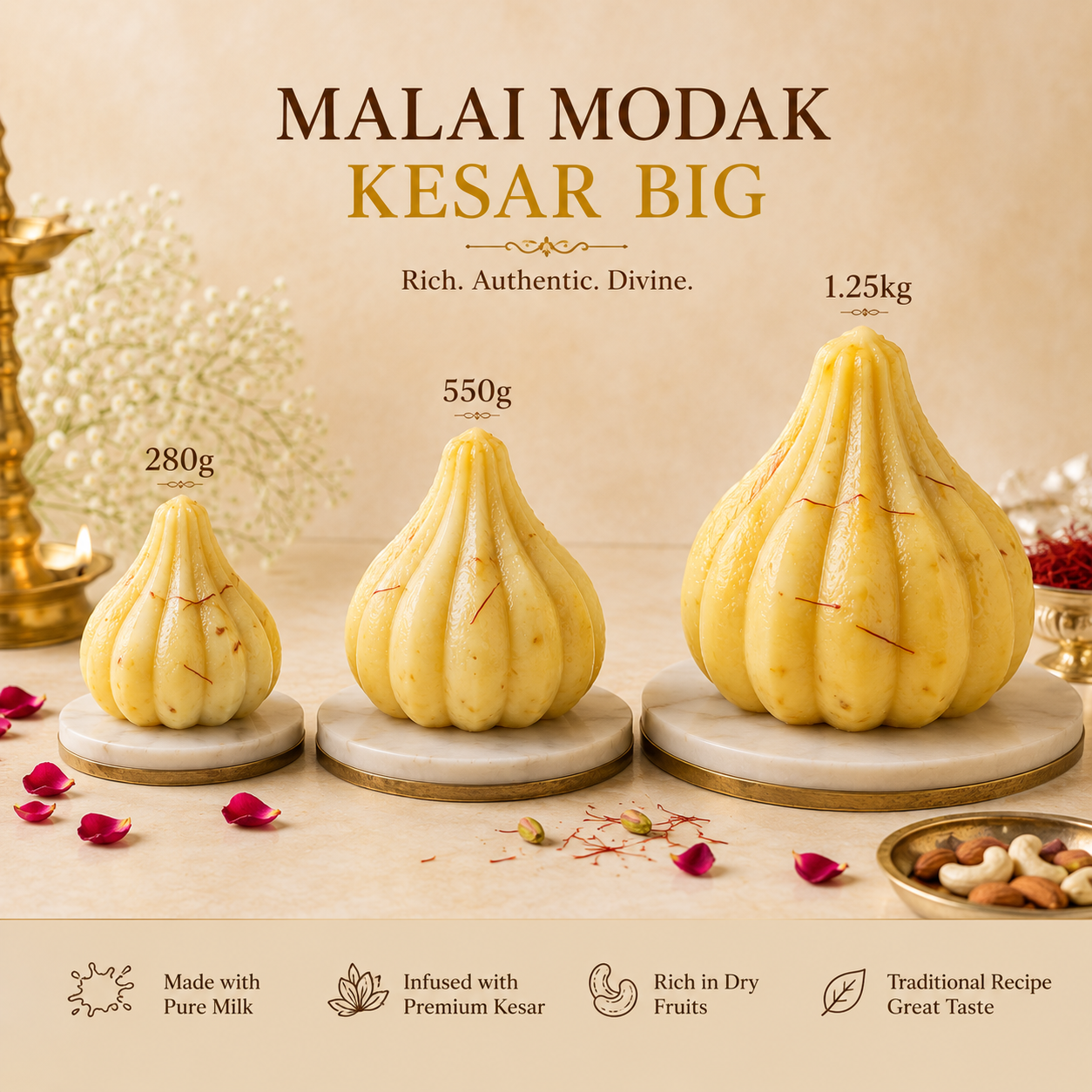 Malai Modak Kesar Big