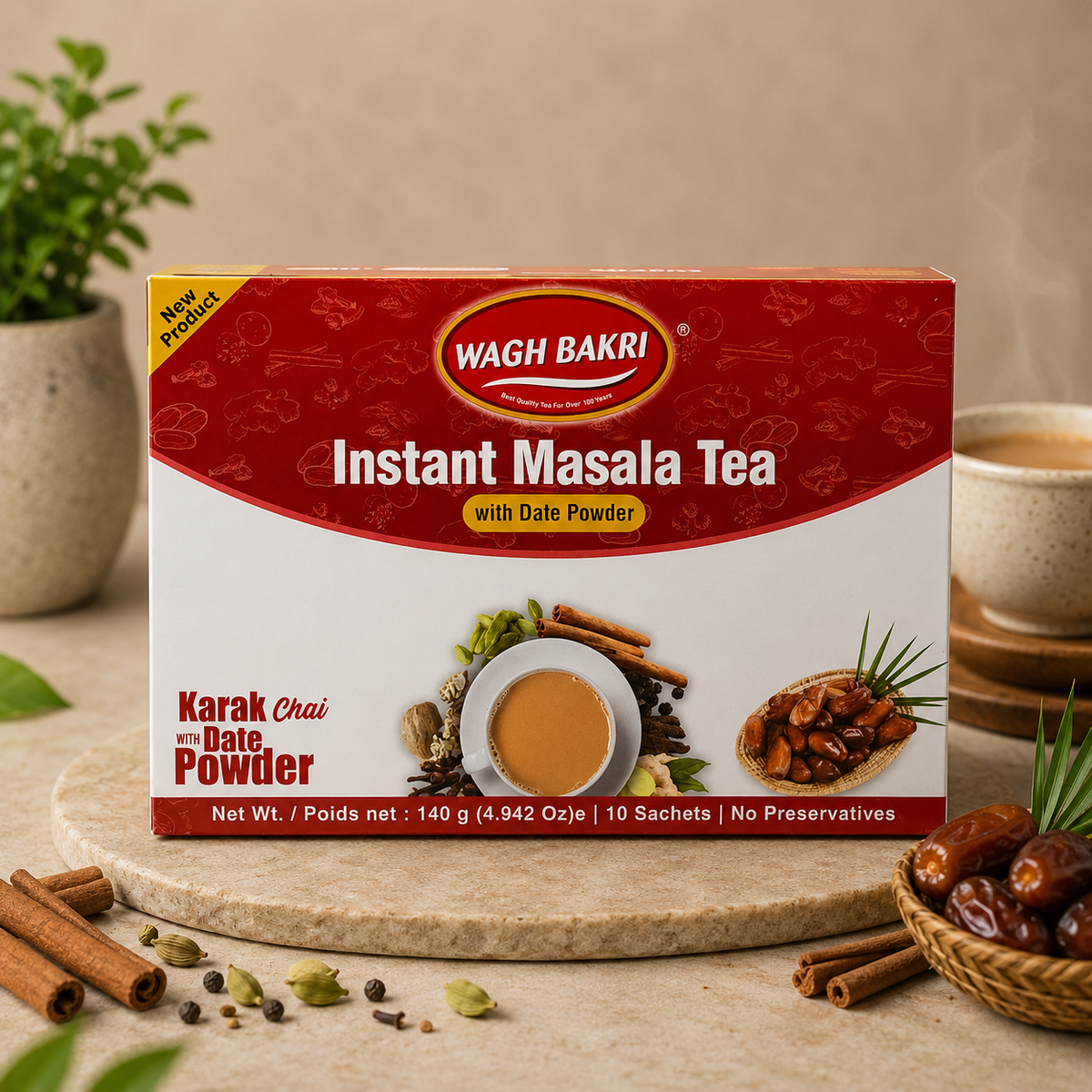 Wagh Bakri Instant Masala Tea with Date Powder