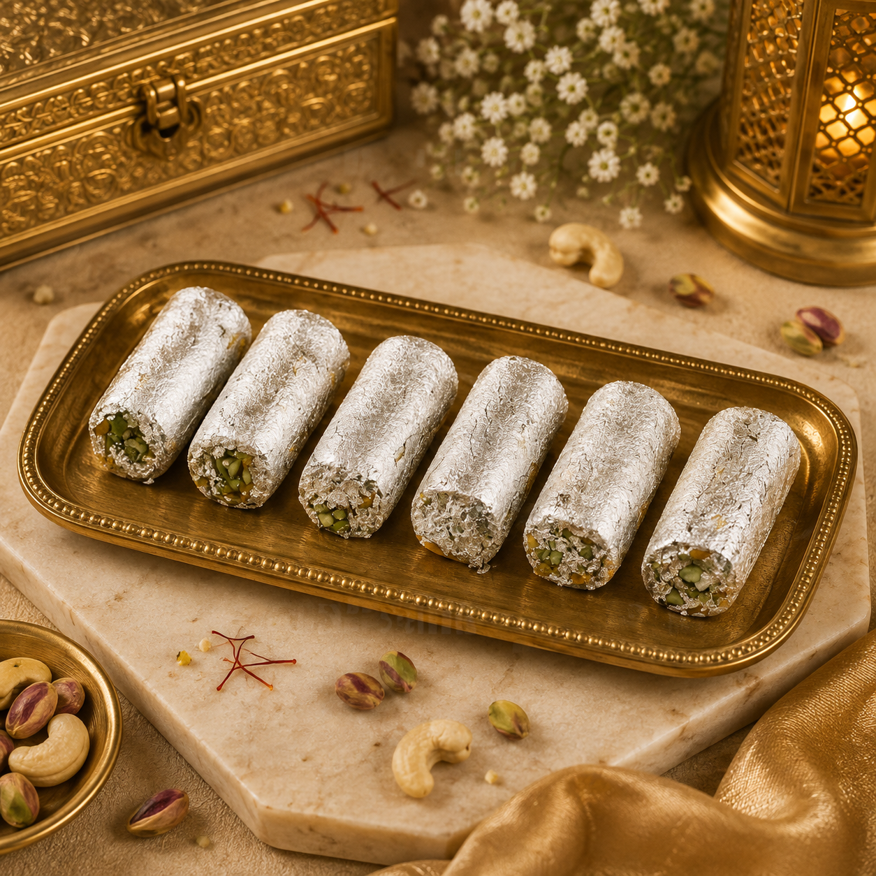 Kaju Kesar Pista Roll