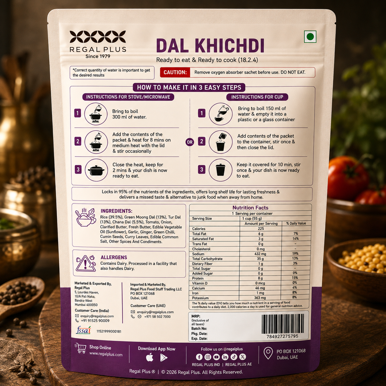 Freeze Dried Dal Khichdi