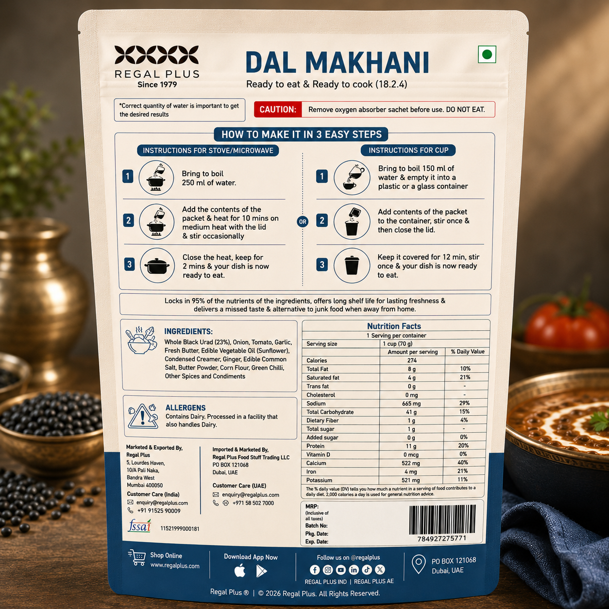 Freeze Dried Dal Makhani