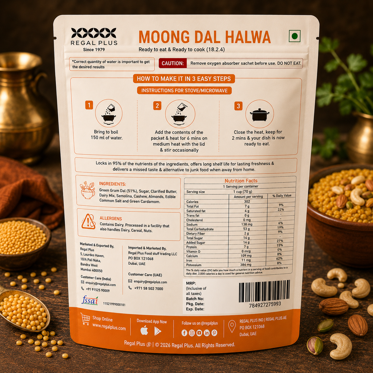 Freeze Dried Moong Dal Halwa