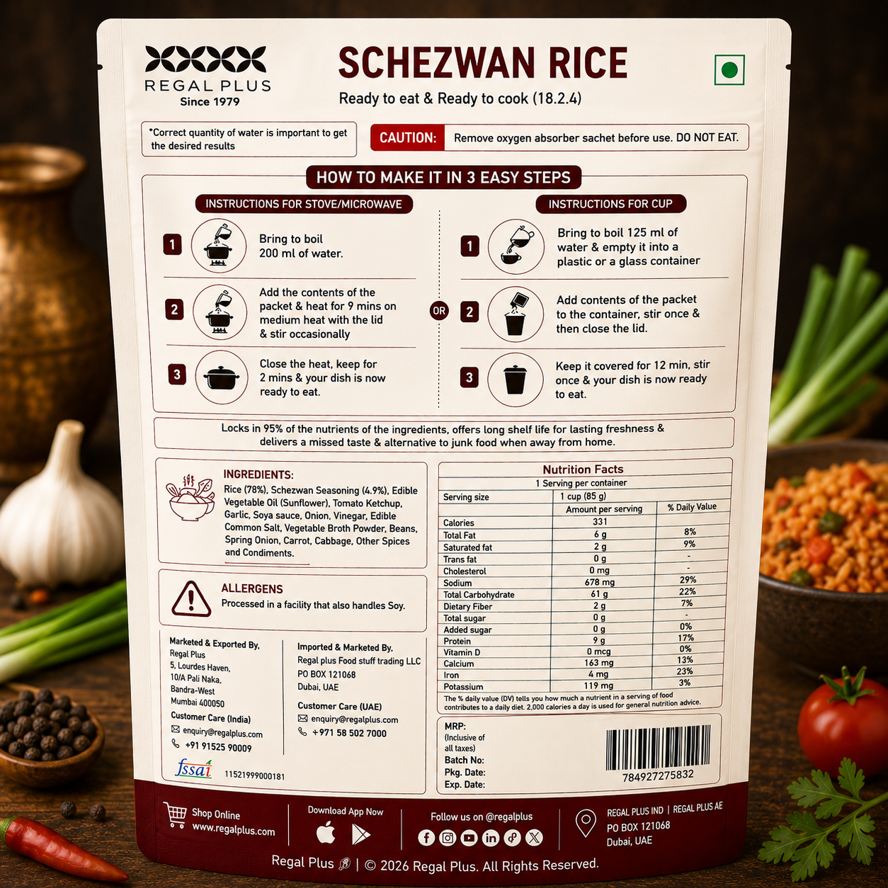 Freeze Dried Schezwan Rice