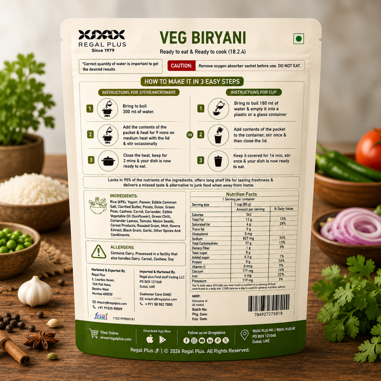 Freeze Dried Veg Biryani
