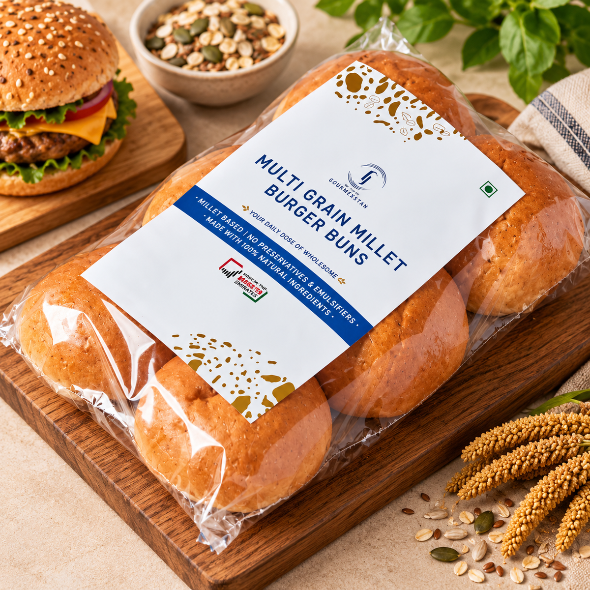 Gourmestan Multigrain Millet Burger Bun