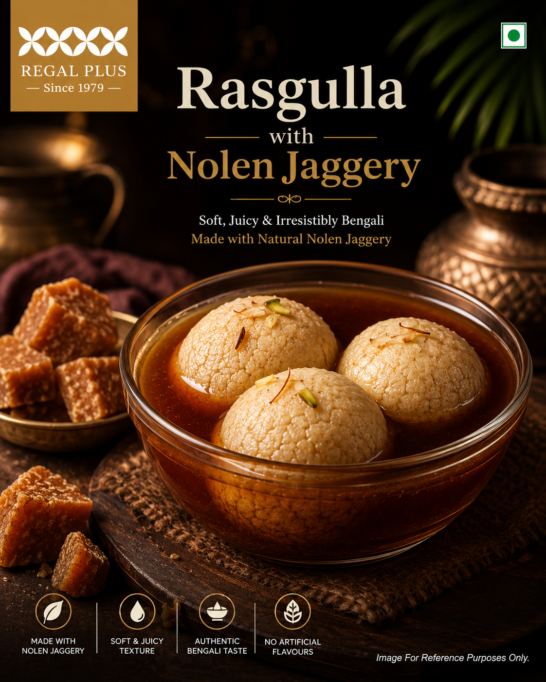Rasgulla with Nolen Jaggery