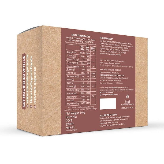 Nourish Organics Chocolate Coconut Cookies 120G