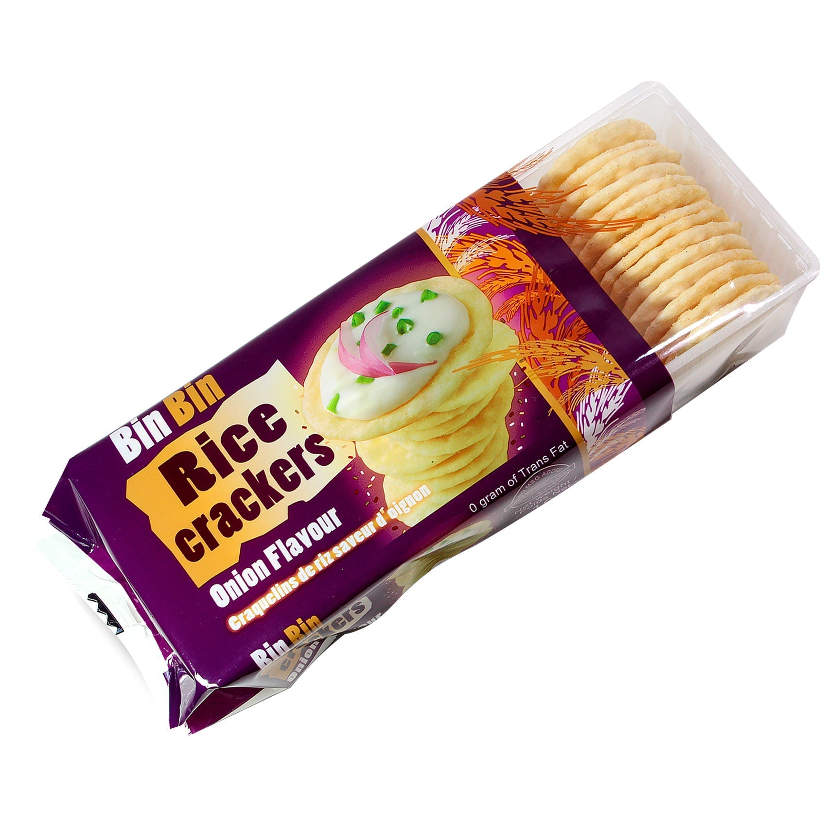 Bin Bin Rice Crackers Onion Flavour 100G
