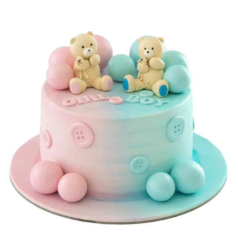 Baby Shower Tall 3D Cake (Pink & Blue)