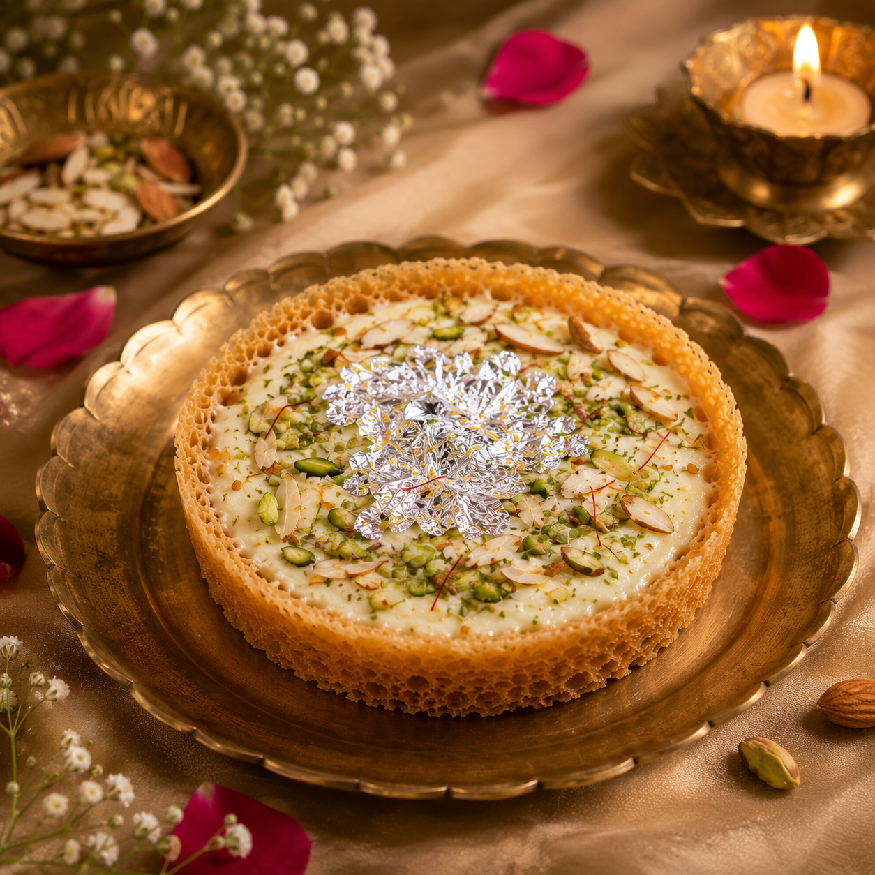 Ghevar With Rabdi