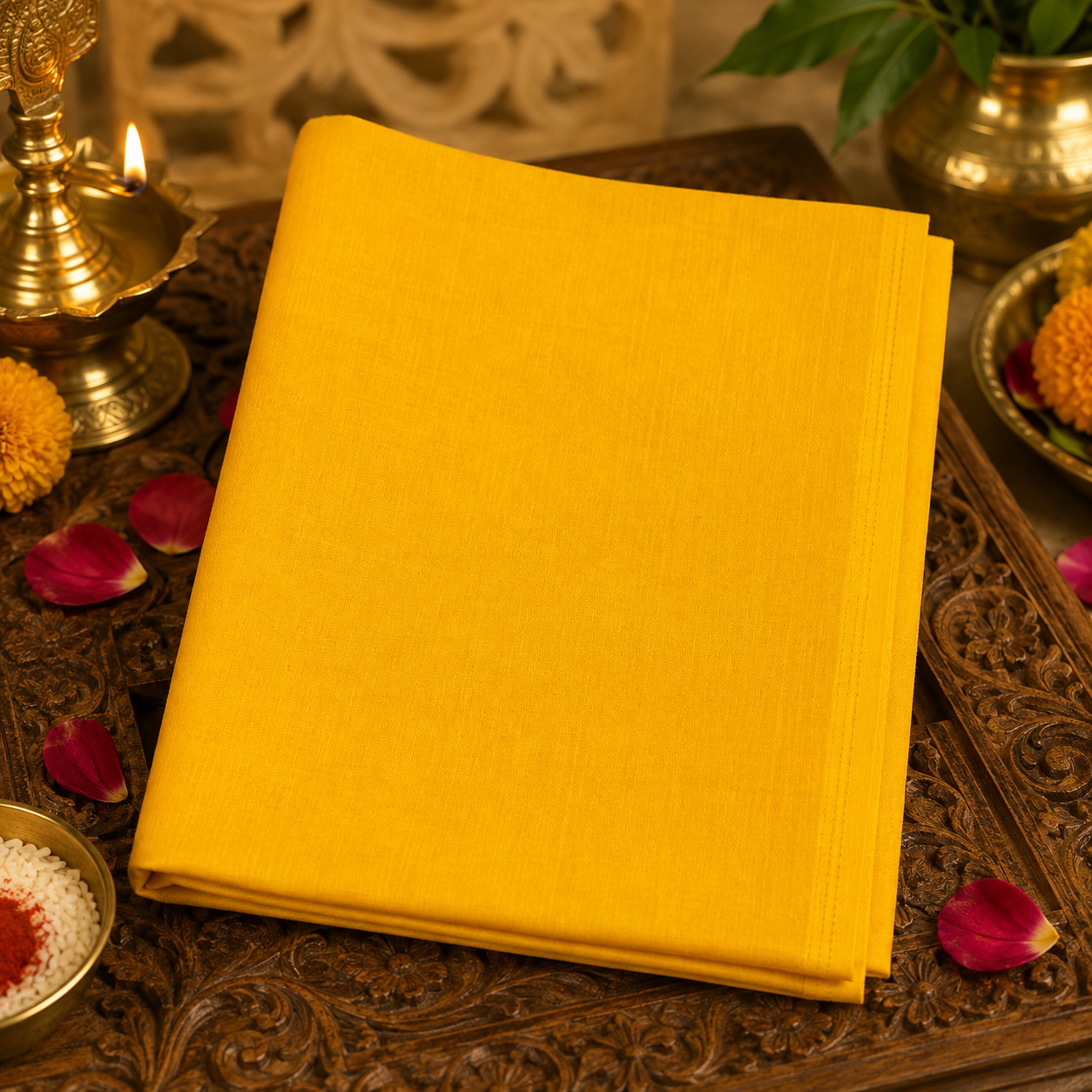 Pooja Cloth Yellow