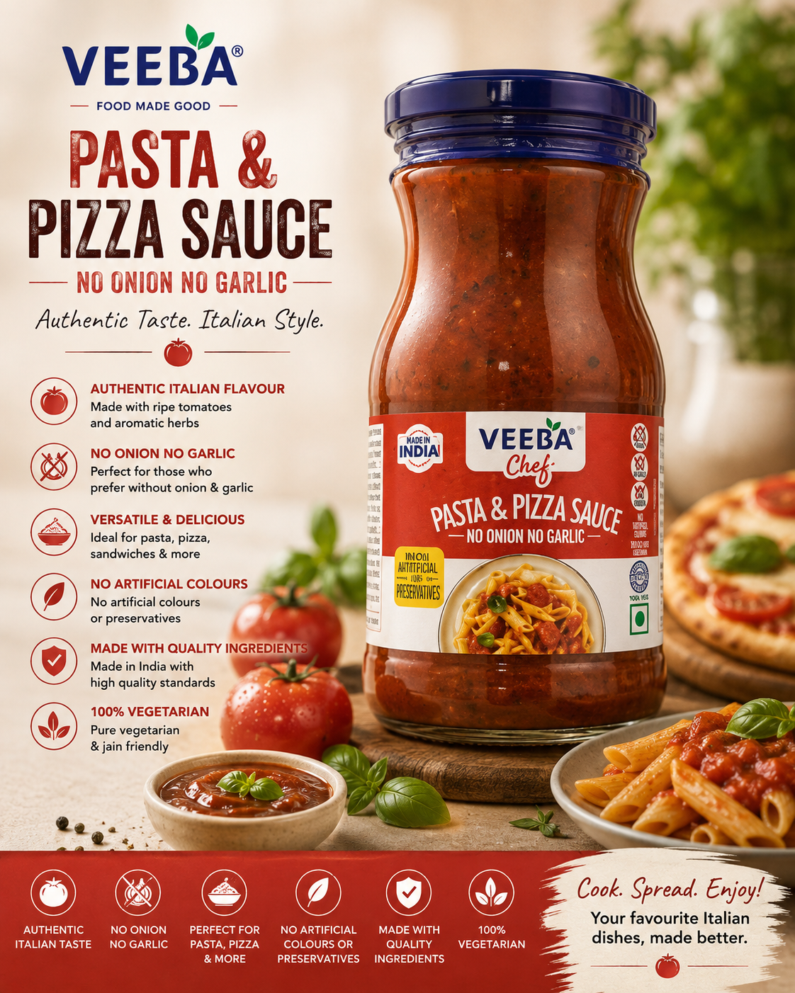 Veeba Pasta & Pizza Sauce (No Onion No Garlic)