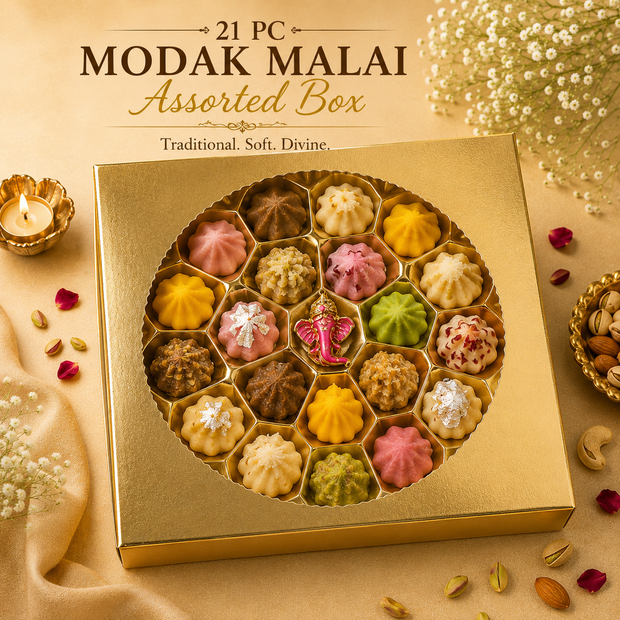21pc Modak Malai Assorted Box