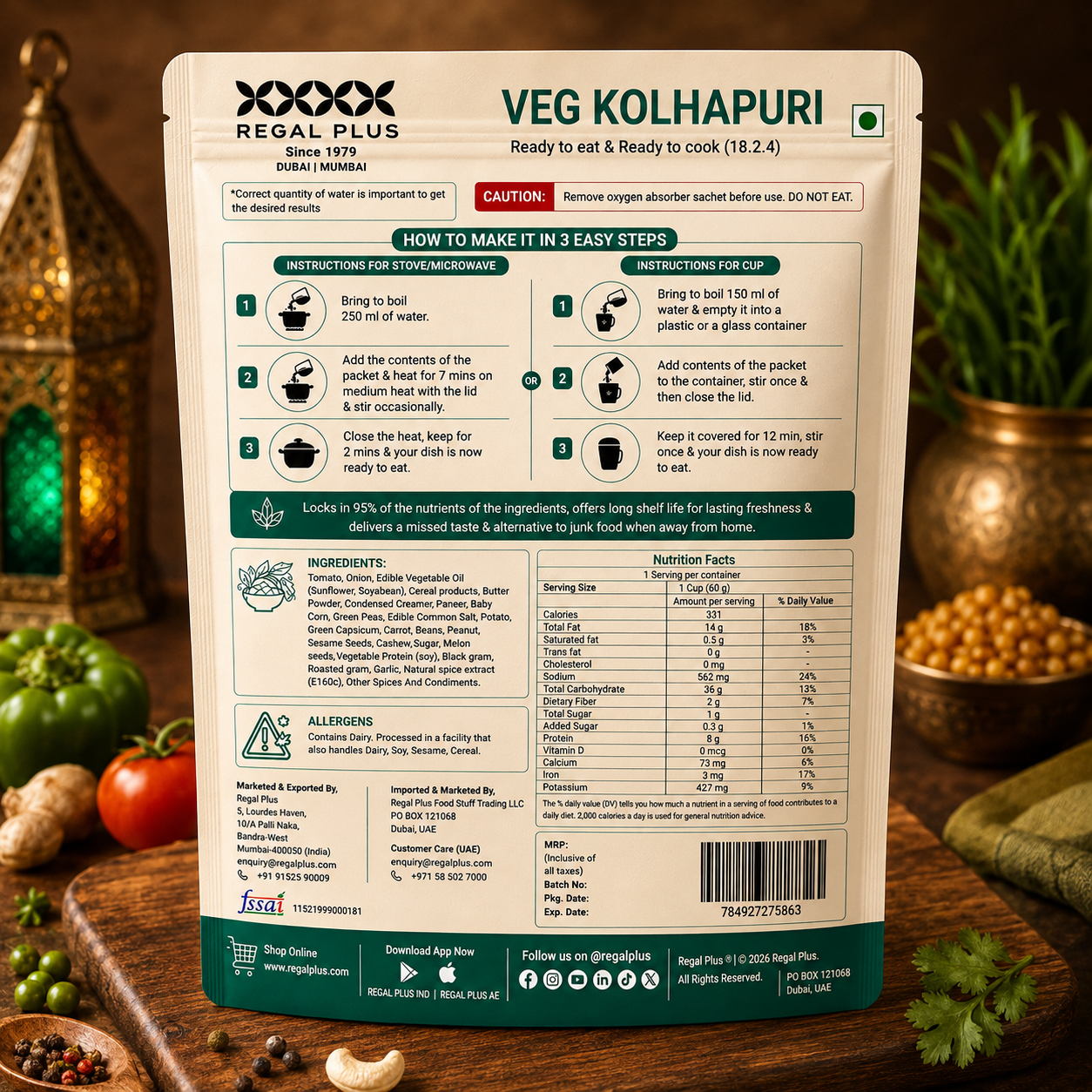 Freeze Dried Veg Kolhapuri
