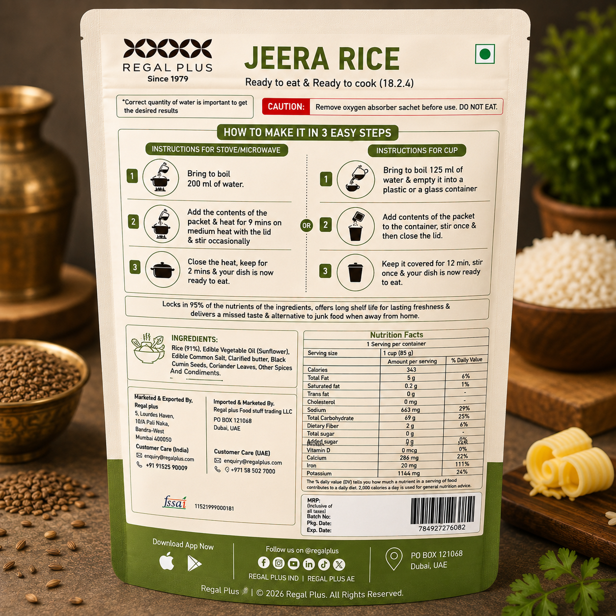 Freeze Dried Jeera Rice