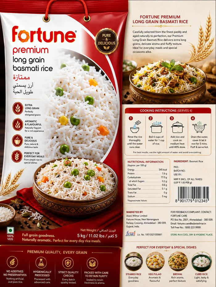 Fortune Premium Long Grain Basmati Rice