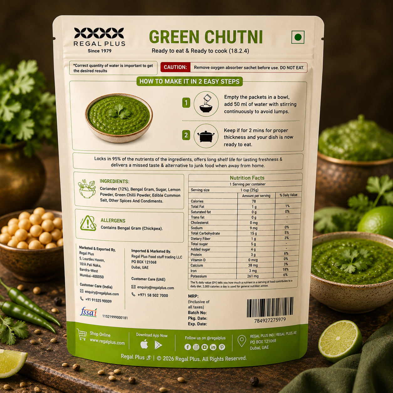 Freeze Dried Green Chutni
