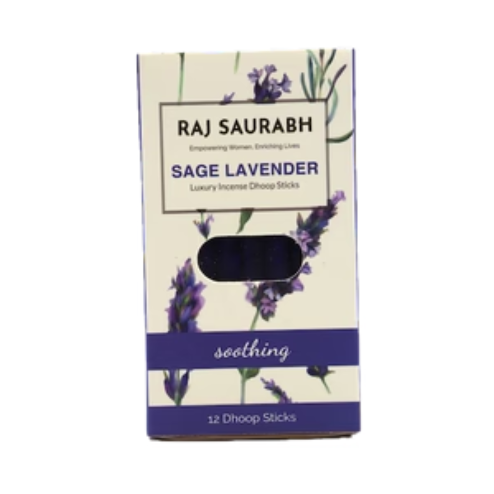 Raj Saurabh Sage Lavender Dhoop Sticks (Charcoal Free)