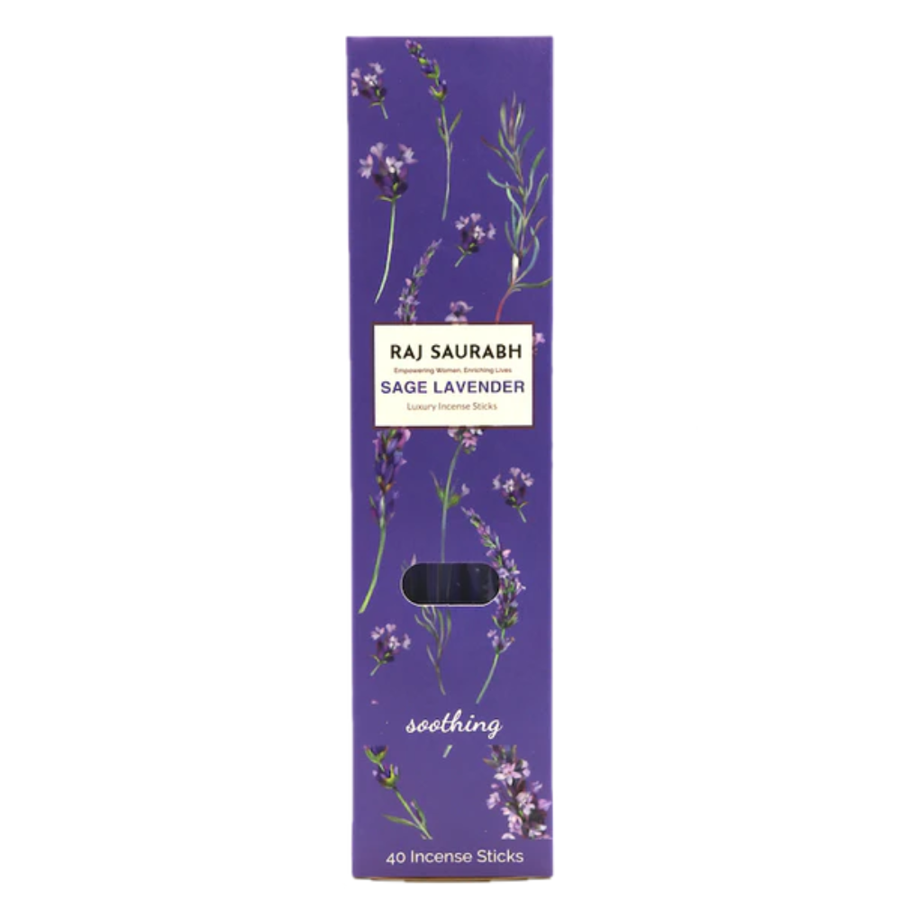 Raj Saurabh Sage Lavender Incense Sticks (Charcoal Free)