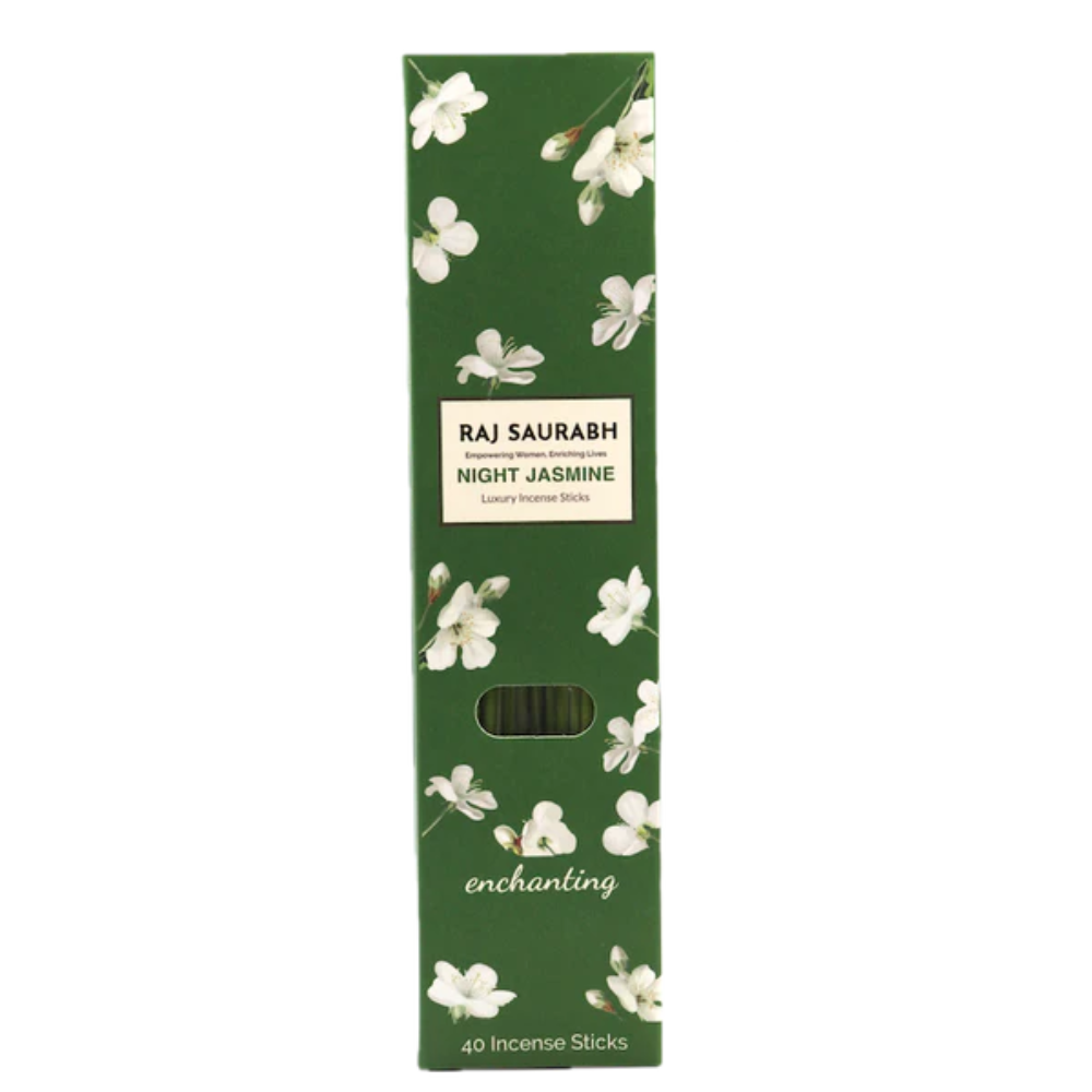 Raj Saurabh Night Jasmine Incense Sticks (Charcoal Free)
