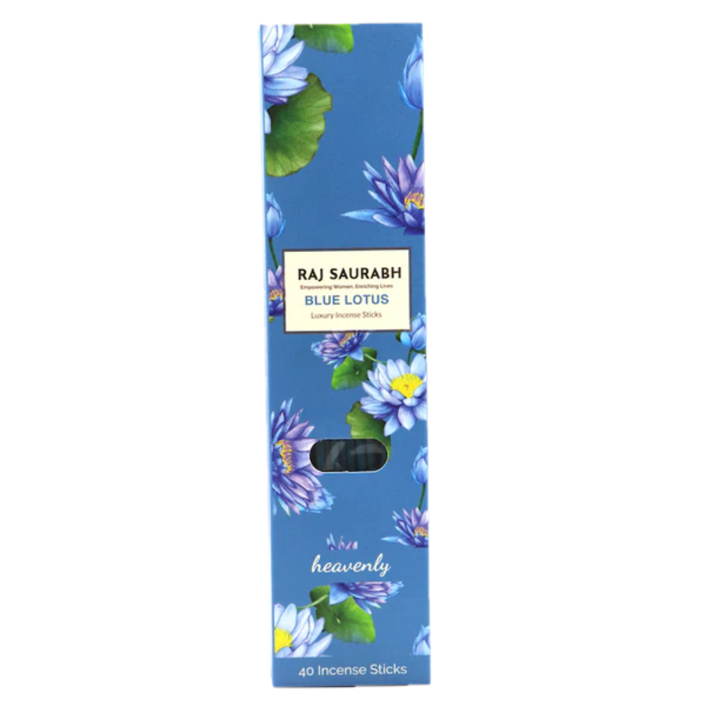 Raj Saurabh Blue Lotus Incense Sticks (Charcoal Free)