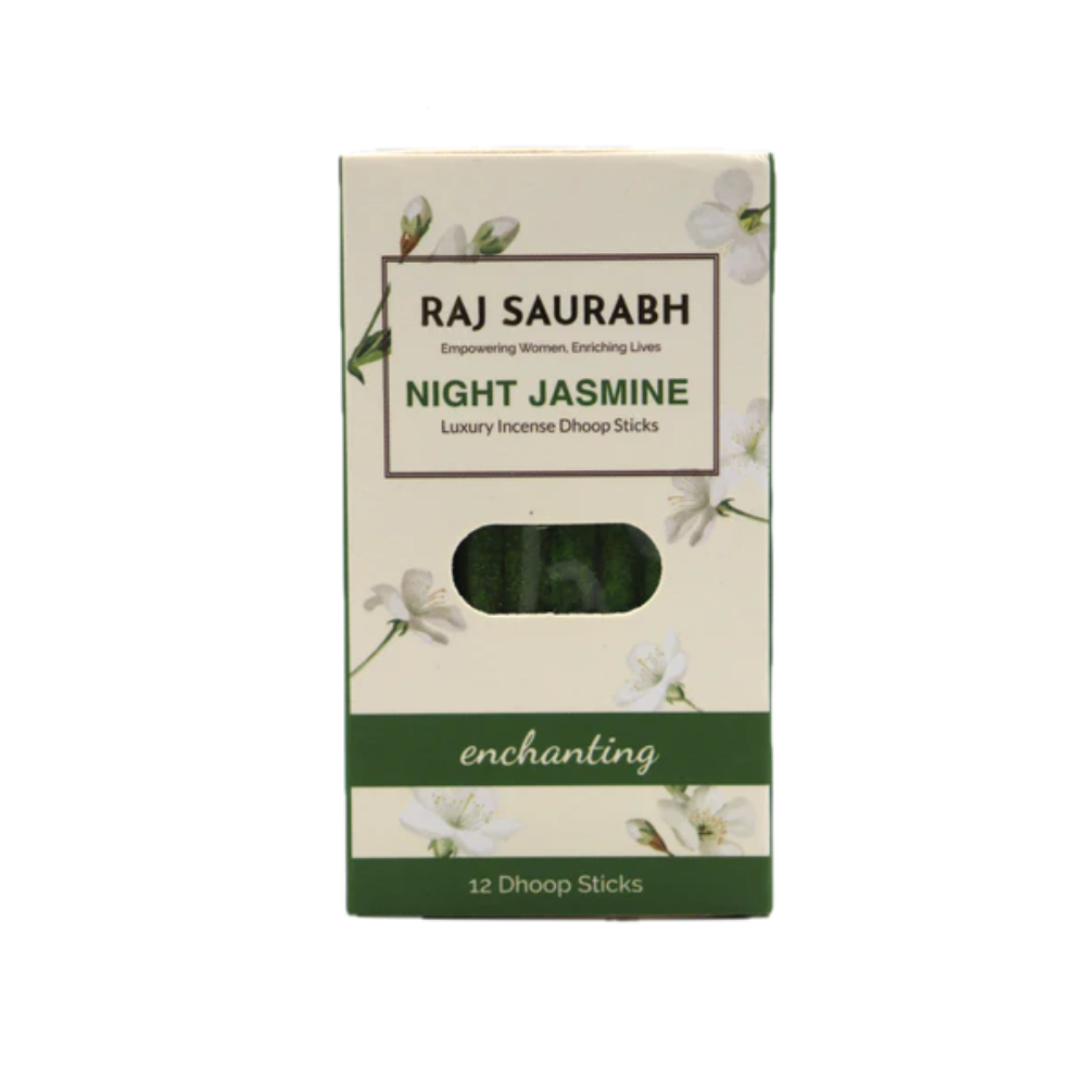 Raj Saurabh Night Jasmine Dhoop Sticks (Charcoal Free)